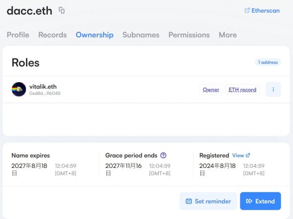 Vitalik铸造ENS域名dacc.eth d/acc概念到底是什么？缩略图